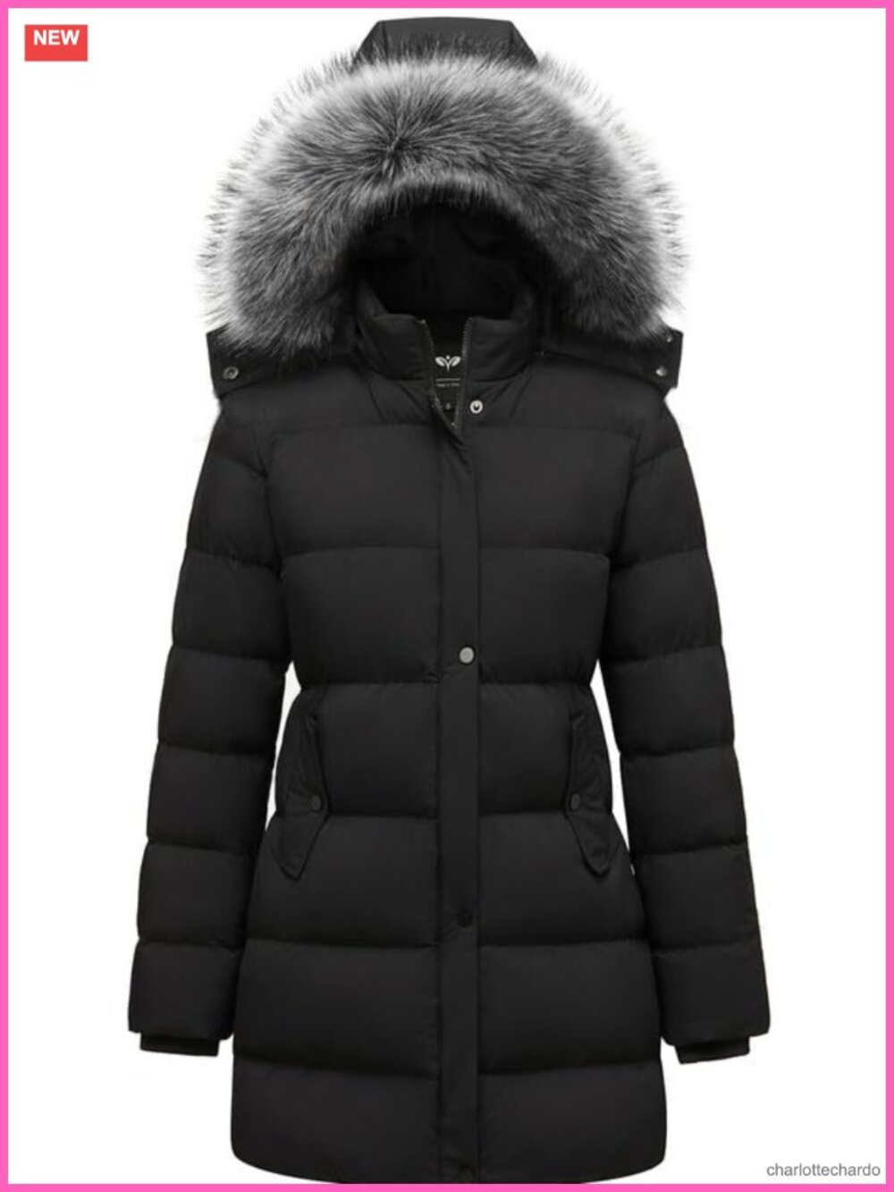 Warm Puffer Coat with Removable Fur Hood Snow Jacket